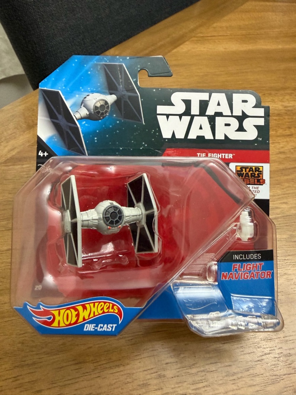 Star Wars TIE Fighter Toy — Black & Gray with Red Packaging